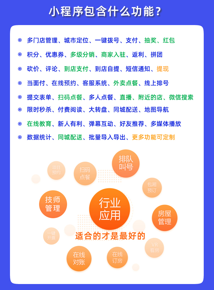 微信小程序功能界面示意图
